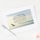 ガラテヤ5:1自由のためにキリストは私たちを自由にした 長方形シール (封筒)