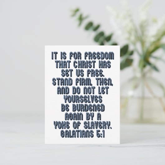 ガラテヤ5:1 ポストカード (スタンド正面)