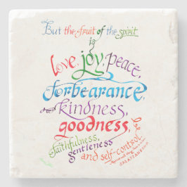 ガラテヤ5 22 23スピリット聖書の聖句の果実 ストーンコースター