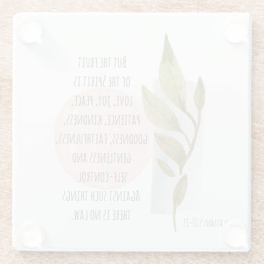 ガラテヤ5:22-23霊の果実は愛の喜びである ガラスコースター (裏面)