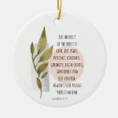 ガラテヤ5:22-23霊の果実は愛の喜びである セラミックオーナメント (正面)