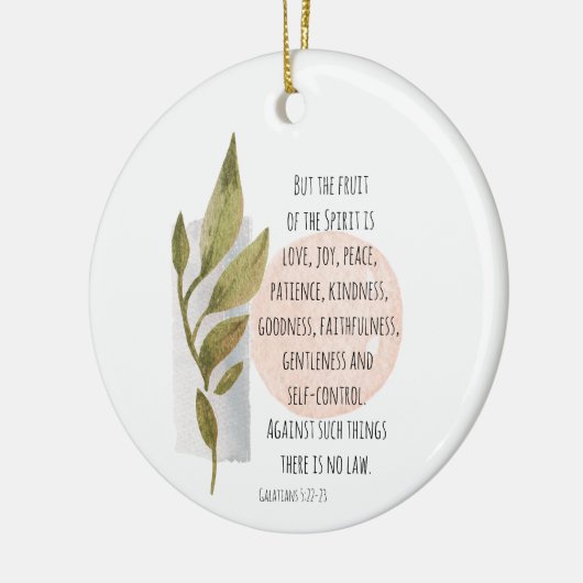 ガラテヤ5:22-23霊の果実は愛の喜びである セラミックオーナメント (左)