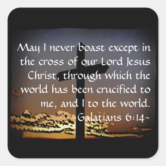 ガラテヤ6:14 スクエアシール (正面)