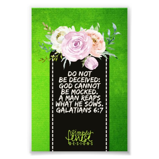 ガラテヤ6:7神は嘲笑することができない聖なる書物、 経典 フォトプリント            (正面)