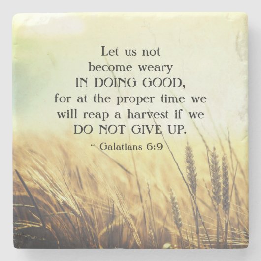 ガラテヤ6:9善を行うことに疲れてはいけない ストーンコースター (正面)