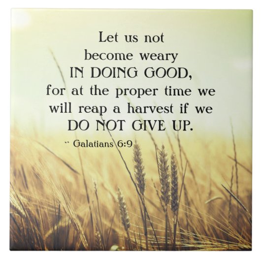 ガラテヤ6:9善を行うことに疲れてはいけない タイル (正面)