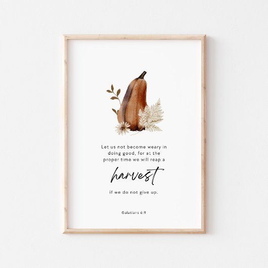"ガラテヤ6:9 – 忍耐の壁の芸術の収穫 ポスター