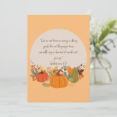 ガラテヤ 6:9 収穫 秋 落葉 感謝 かぼちゃ カード (スタンド正面)