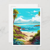 ガラパゴスアイランズエクアドル旅行イラストレーション ポストカード (正面/裏面)