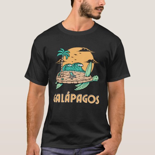 ガラパゴスアイランズシーカメサーフィンビーチ Tシャツ (正面)