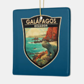 ガラパゴスアイランズトラベルアートヴィンテージ セラミックオーナメント (左)