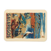 ガラパゴスアニマルトラベルアートヴィンテージ マグネット (横)