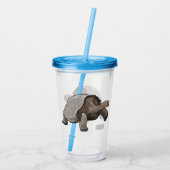 ガラパゴスガメの漫画イラストレーション アクリルタンブラー (裏面)