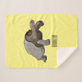 ガラパゴスガメの漫画イラストレーション シェルパブランケット (正面(横))