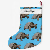 ガラパゴスガメの漫画イラストレーション スモールクリスマスストッキング (裏面)