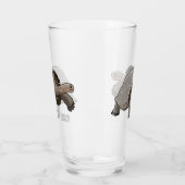 ガラパゴスガメの漫画イラストレーション タンブラーグラス (左)