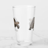 ガラパゴスガメの漫画イラストレーション タンブラーグラス (右)