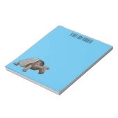 ガラパゴスガメの漫画イラストレーション ノートパッド (回転)