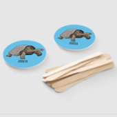 ガラパゴスガメの漫画イラストレーション ハンドファン (組立なし)