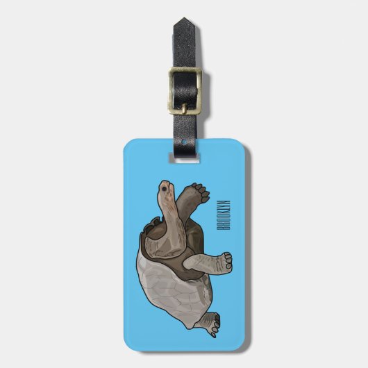 ガラパゴスガメの漫画イラストレーション ラゲッジタグ (正面縦)