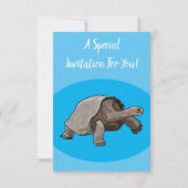 ガラパゴスガメの漫画イラストレーション 招待状 (裏面)