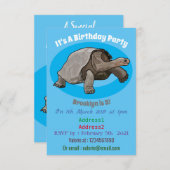 ガラパゴスガメの漫画イラストレーション 招待状 (正面/裏面)