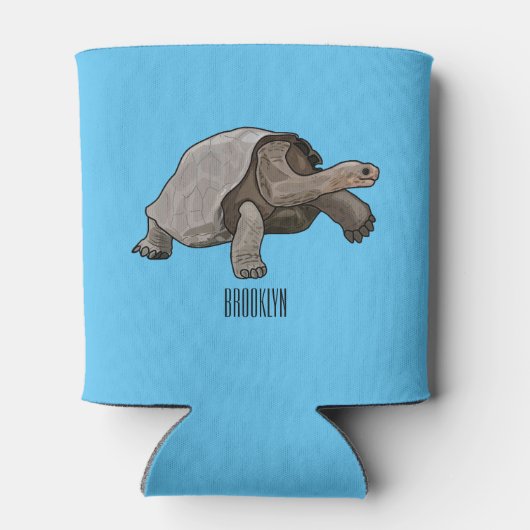 ガラパゴスガメの漫画イラストレーション 缶クーラー (裏面)