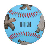 ガラパゴスガメの漫画イラストレーション 野球ボール (正面)