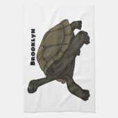 ガラパゴスランドカメイラストレーション キッチンタオル (縦)