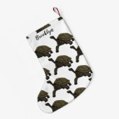 ガラパゴスランドカメイラストレーション スモールクリスマスストッキング (裏面 (吊り時))