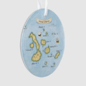 ガラパゴス列航海の島図と船 オーナメント (正面)