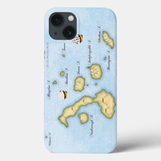 ガラパゴス列航海の島図と船 Case-Mate iPhoneケース (裏面)