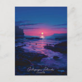 ガラパゴス諸島で夜エクアドルのヴィンテージ旅行 ポストカード (正面)