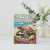 ガラパゴス諸島のゾウガメの旅行 シーズンポストカード (スタンド正面)