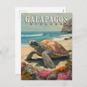 ガラパゴス諸島のゾウガメの旅行 シーズンポストカード (正面/裏面)