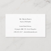 ガラパゴス諸島の地図パーソナライズされた通話カード 名刺 (裏面)