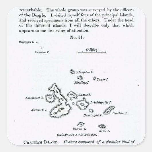 ガラパゴス諸島の地図, 1844 スクエアシール (正面)