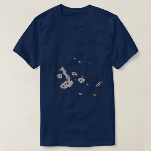 ガラパゴス諸島の地図 Tシャツ (デザイン正面)