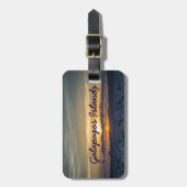 ガラパゴス諸島の日没の荷物のラベル ラゲッジタグ (正面縦)