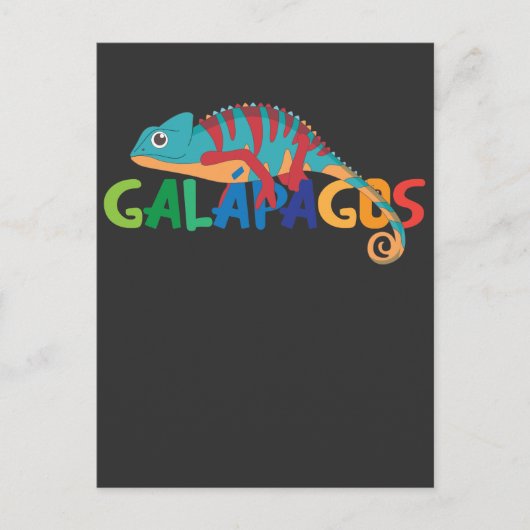 ガラパゴス諸島エクアドルカメレオンエキゾチックアニマル ポストカード (正面)