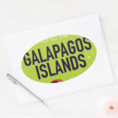ガラパゴス諸島ヴィンテージ旅行ポスターアート。 楕円形シール (封筒)