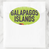 ガラパゴス諸島ヴィンテージ旅行ポスターアート。 楕円形シール (バッグ)