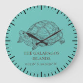 ガラパゴス諸島緯度経度 ラージ壁時計 (正面)