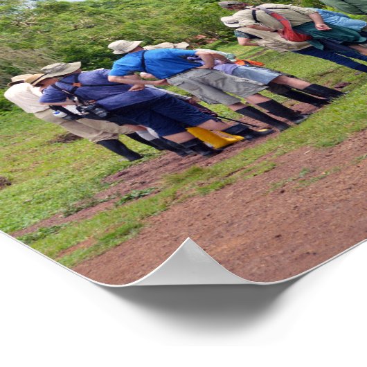 ガラパゴス諸島観光客 ポスター (角)