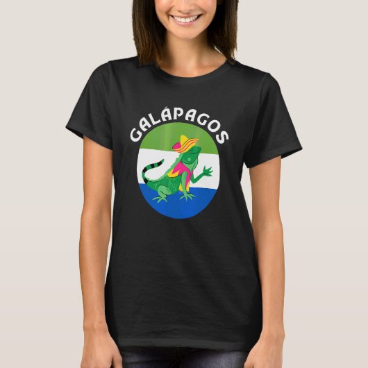 ガラパゴス諸島 エクアドル イグアナ ガラパゴス島 2 Tシャツ (正面)