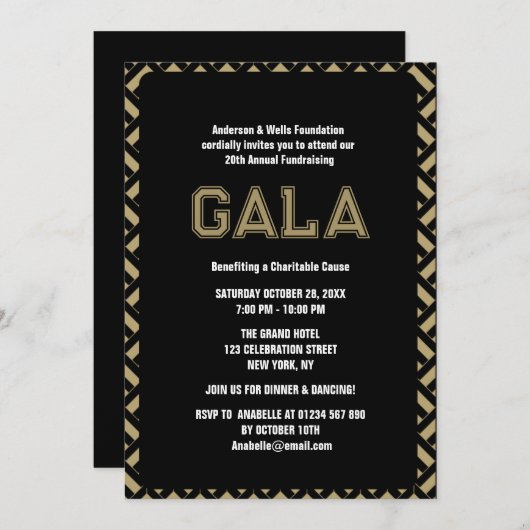 ガラフォーマルボ企業のールパーティー資金調達イベント 招待状 (正面/裏面)