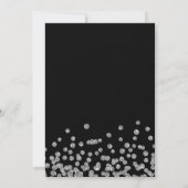 ガラフォーマル企業のシルバーブラックグリッター紙吹雪 招待状 (裏面)