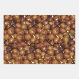 ガラブジャムンデザートスイートフードパターン ラッピングペーパーシート