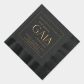 ガラボールチャリティファンドレイザーブラックエレガント金ゴールド 箔ナプキン (右)