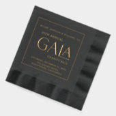 ガラボールチャリティファンドレイザーブラックエレガント金ゴールド 箔ナプキン (左)